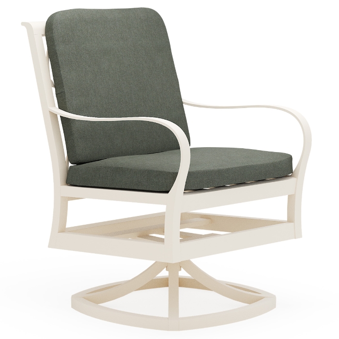 Woodard Scala Dining Swivel Arm Chair with Seat and Back Cushion - 8Z0472SB
