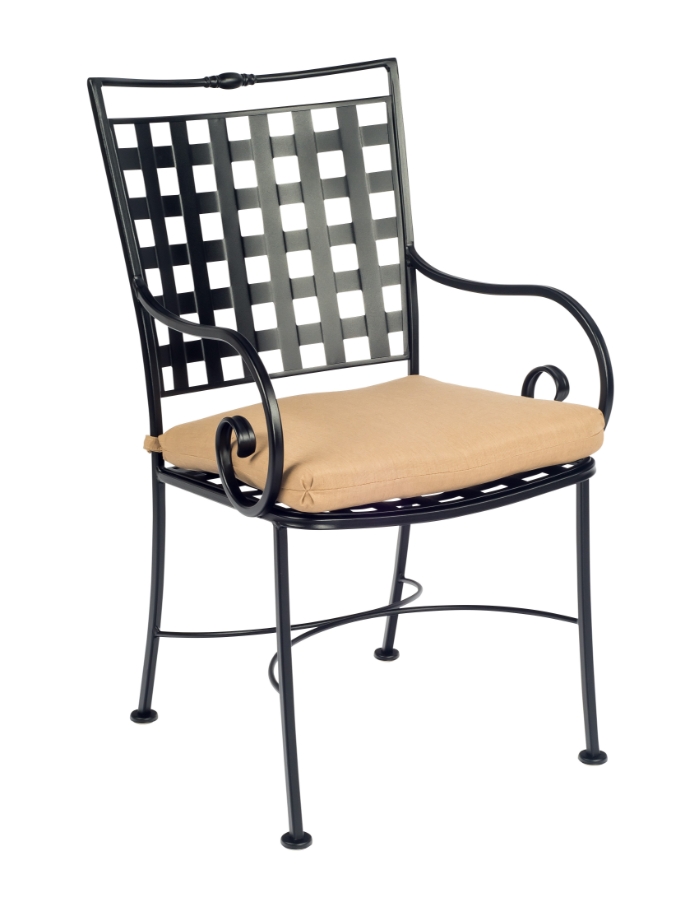 Wrought iron latttice back dining set