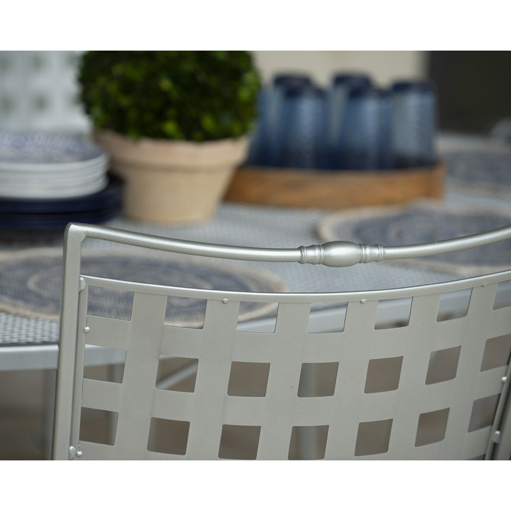 lattice back cured arm dining set