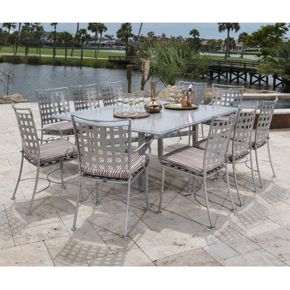 Woodard Sheffield Wrought Iron Patio Dining Set for 10 - WD-SHEFFIELD-SET5