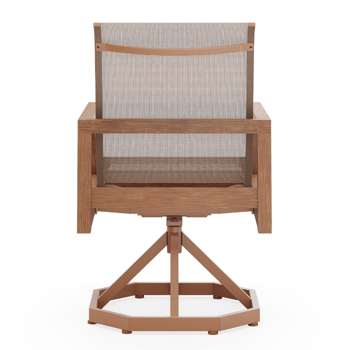 Woodard Sierra Sling Swivel Rocking Dining Chairs back