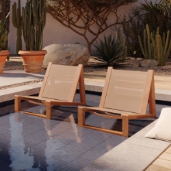 Woodard Sierra Baja Sling Lounge Chair Patio Set - WD-SIERRA-SET2