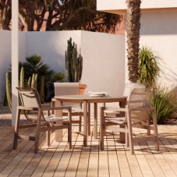 Woodard Sierra Sling Round Patio Dining Set - WD-SIERRA-SET5