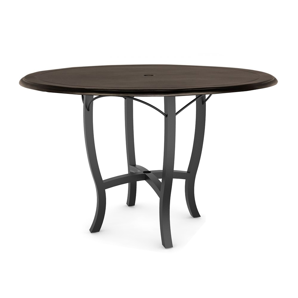 Woodard Solid Cast 48" Round Counter Height Umbrella Table with Carson Base - 5P5500-09248