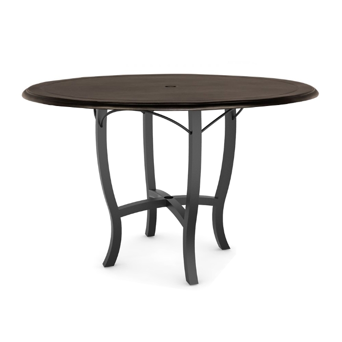 Woodard Solid Cast 48" Round Counter Height Umbrella Table with Carson Base - 5P5500-09248