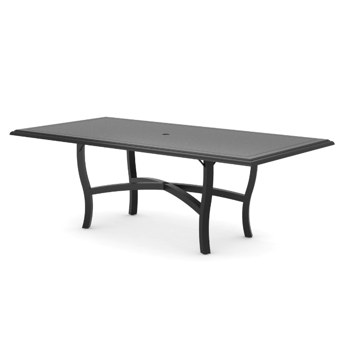 Woodard Solid Cast 84" x 42" Large Rectangular Dining Umbrella Table with Carson Base - 5P7200-09284