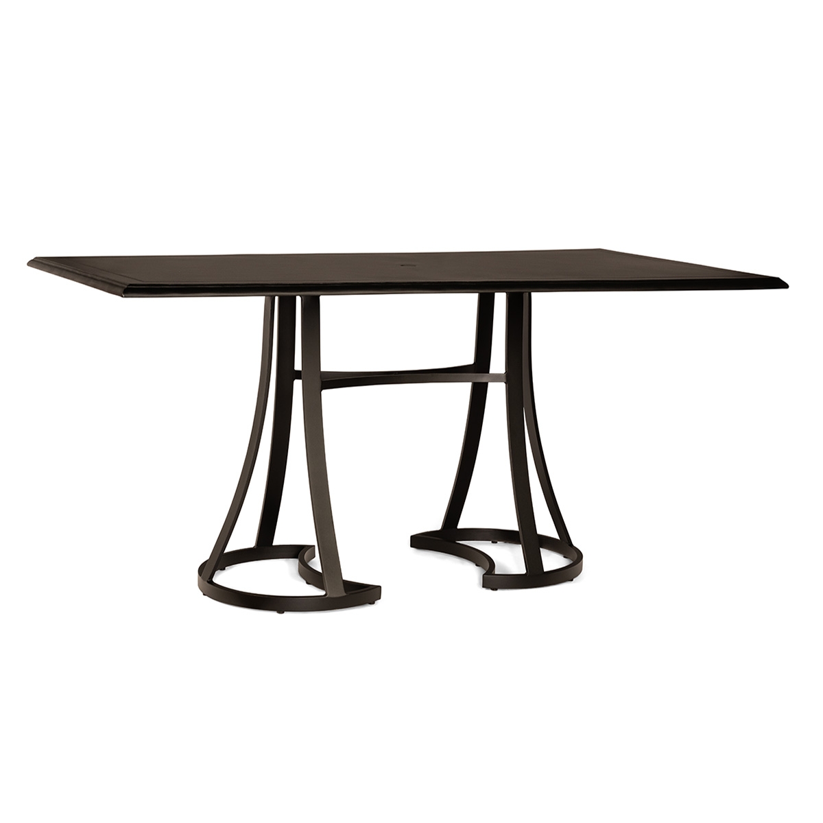 Woodard Solid Cast 70" x 60" Rectangular Counter Height Umbrella Table with Mainstreet Base - 5Y5600-09270