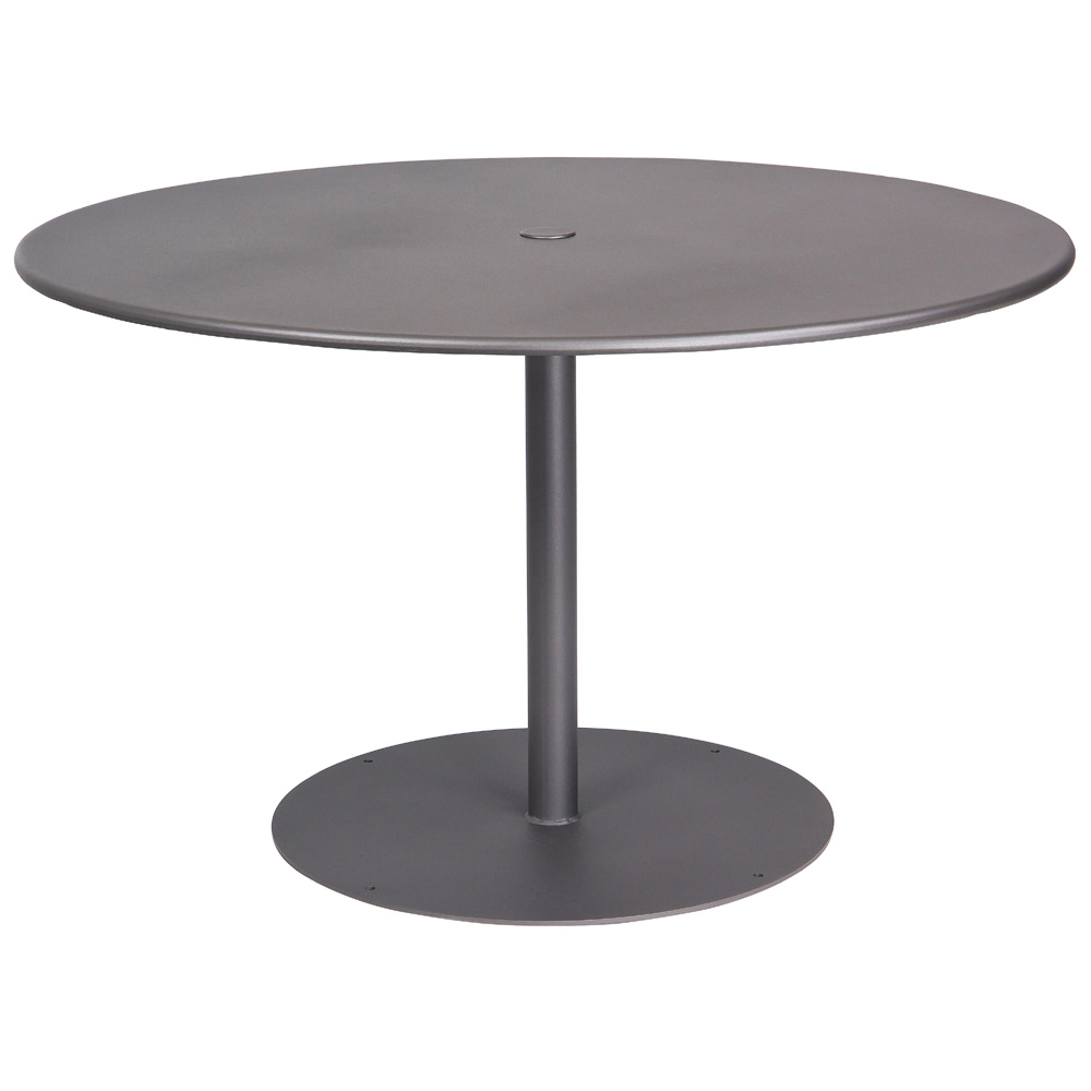 Woodard 48 Inch Round Solid Top Umbrella Table w/ Pedestal Base - 13L3RU48