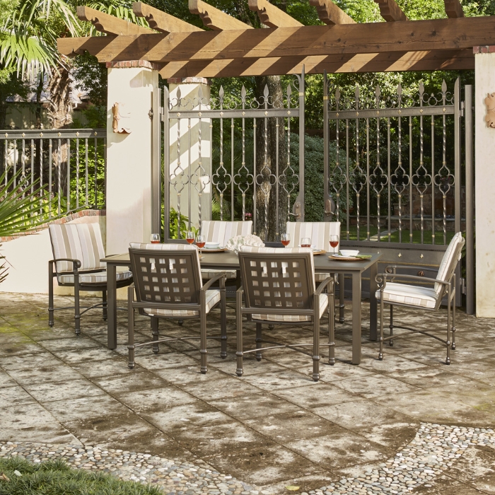 Elemental 42" x 84" Rectangular Umbrella Dining Table - 710884