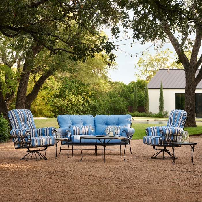 Terrace Wrought Iron Swivel Rocker Lounge Chair - 790077