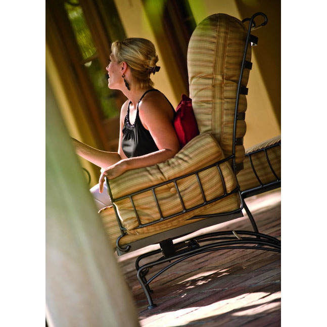 Terrace Wrought Iron Swivel Rocker Lounge Chair - 790077