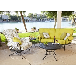 Woodard Terrace Crescent Loveseat and Spring Lounge Chair Set - WD-TERRACE-SET2
