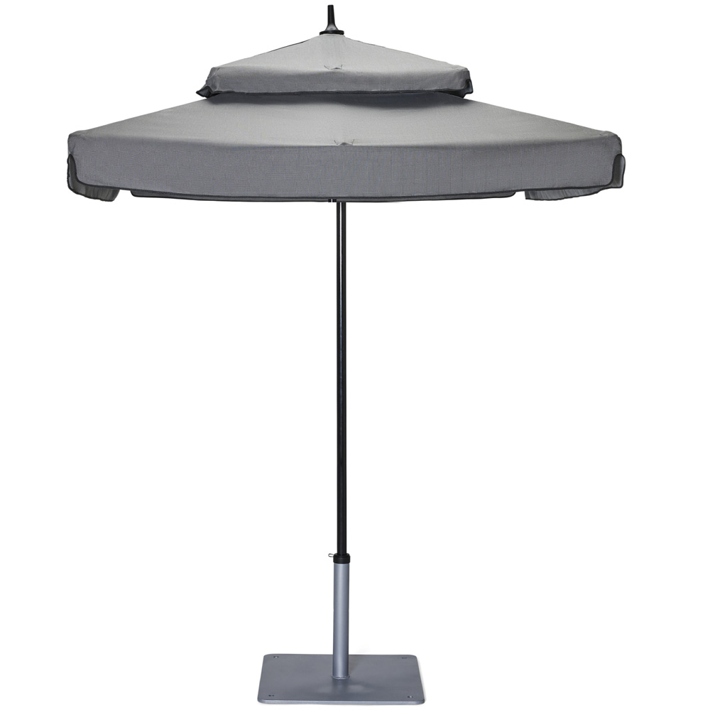 Woodard Canopi Duplici 6' Square Double Tier Umbrella with Pulley Lift - 6WDTPPW
