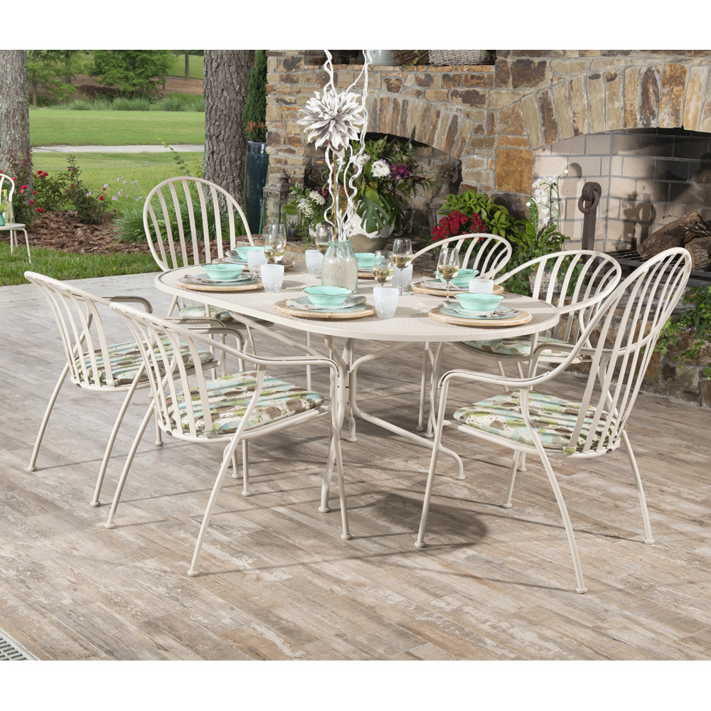 Woodard Valencia Wrought Iron Outdoor Dining Set for 6 - WD-VALENCIA-SET3