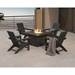 Modern Adirondack Chair and Fire Table Set - PWS708-1